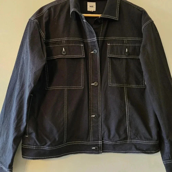 Vans Women's In The Know Black Boho Open Front Casual Jean Jacket Size Medium. - Picture 7 of 15